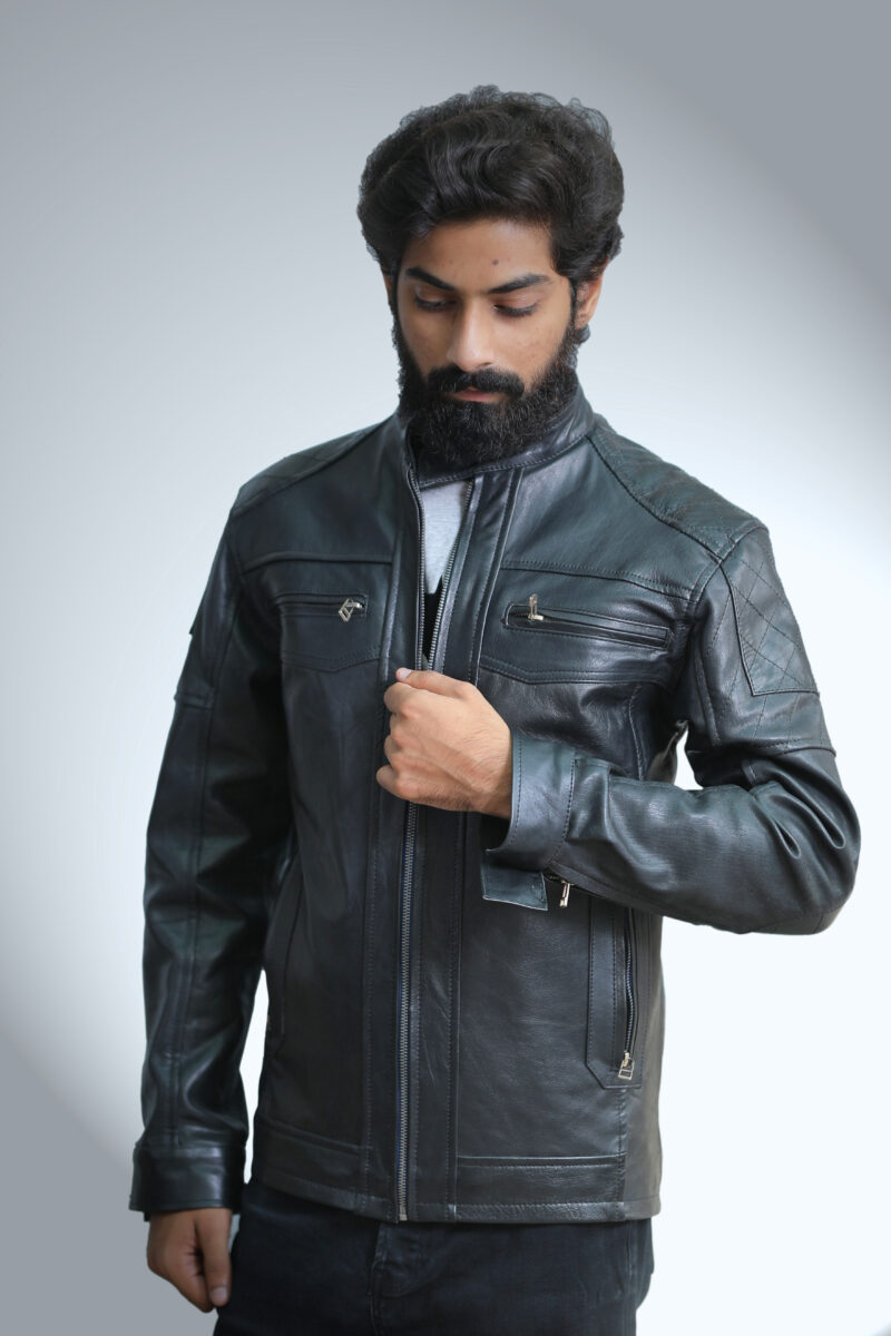 Cow Leather Sporty Black Leather Jacket