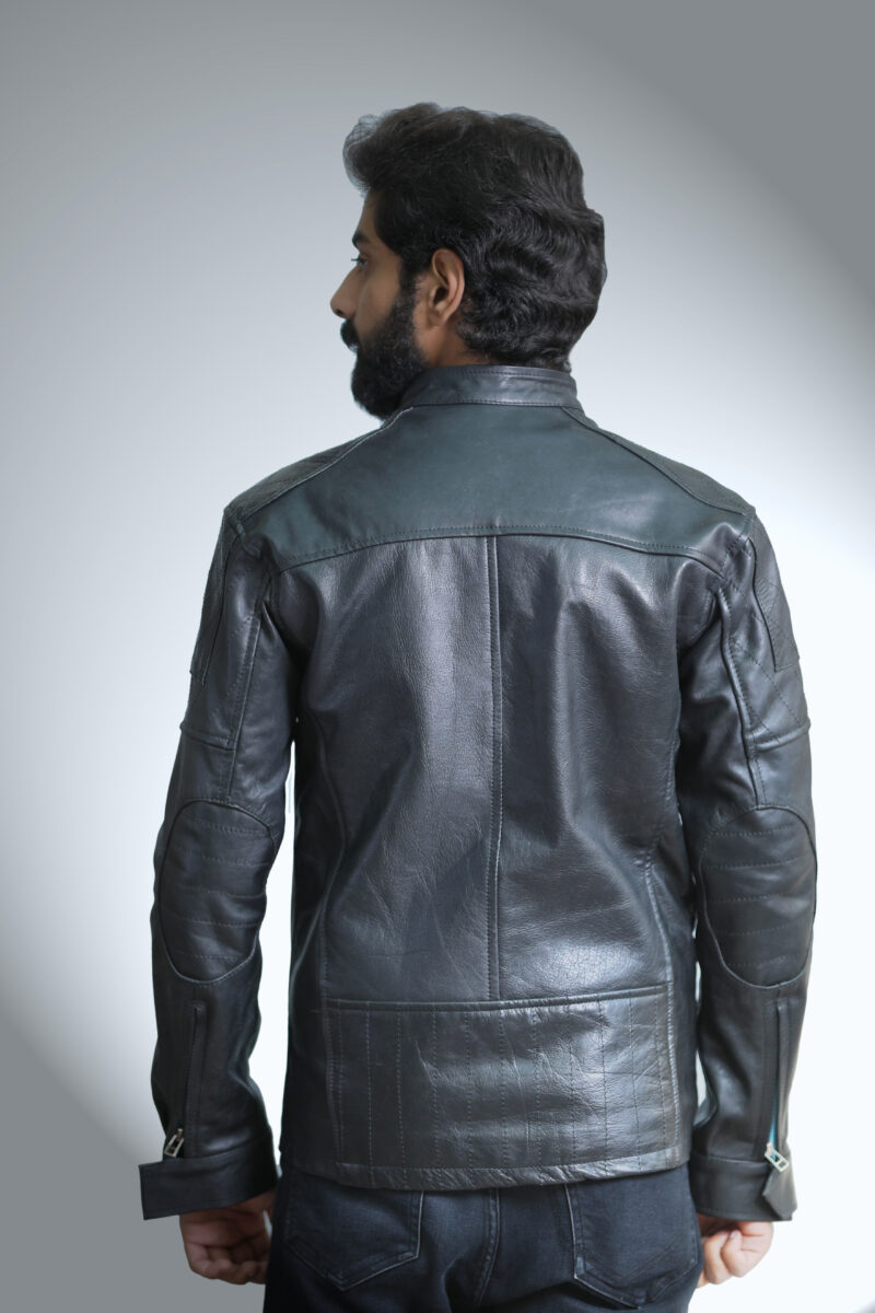 Cow Leather Sporty Black Leather Jacket 3