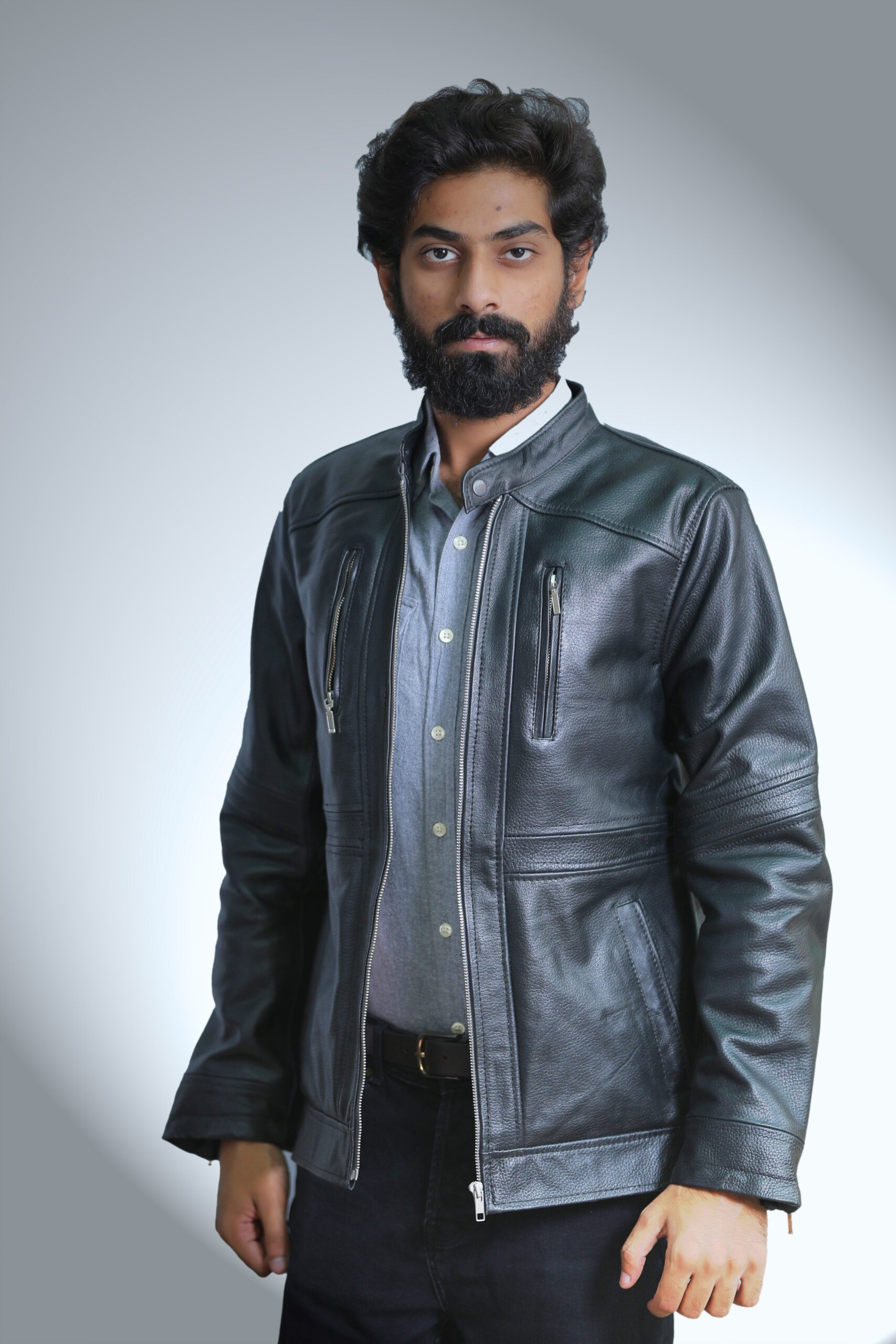 VZ Black Leather Jacket for men – Mender Leather Factory