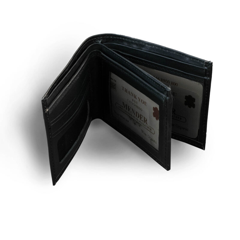 Center Flap Dark Brown Cow Leather Wallet 1