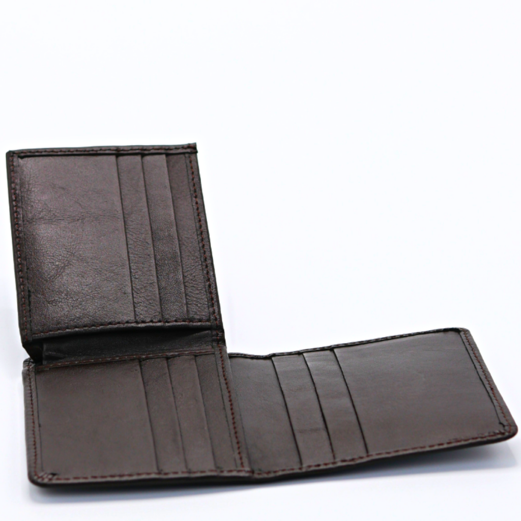 Center Flap Black Cow Leather Wallet – Mender Leather Factory