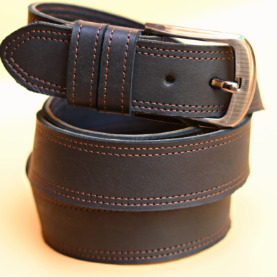 real leather black belt