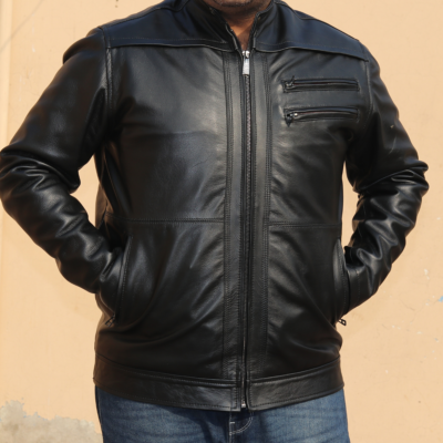 real leather jacket in black