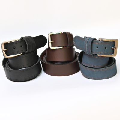 Set of three leather belts