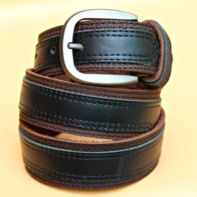 Real leather black belt