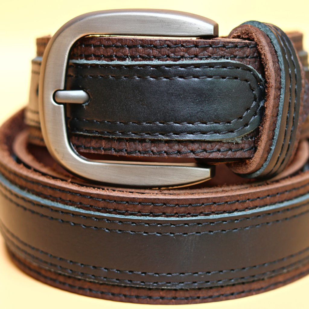 Executive Real Leather Belt - black and brown – Mender Leather Factory