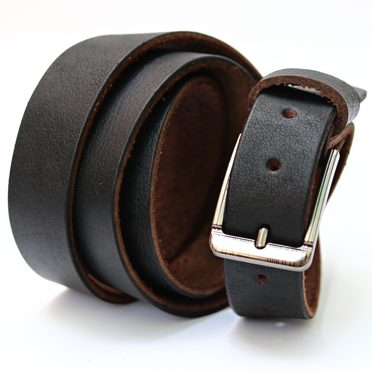 Black Formal Leather Belt for Men - Slim and Narrow – Mender Leather ...