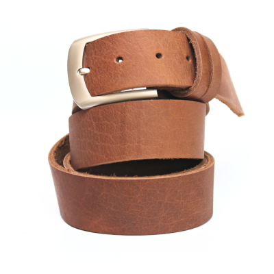 brown real leather belt