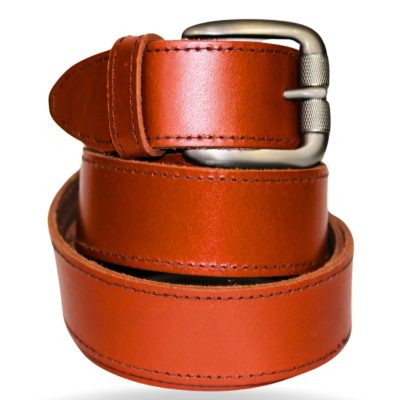 Reddish brown leather belt