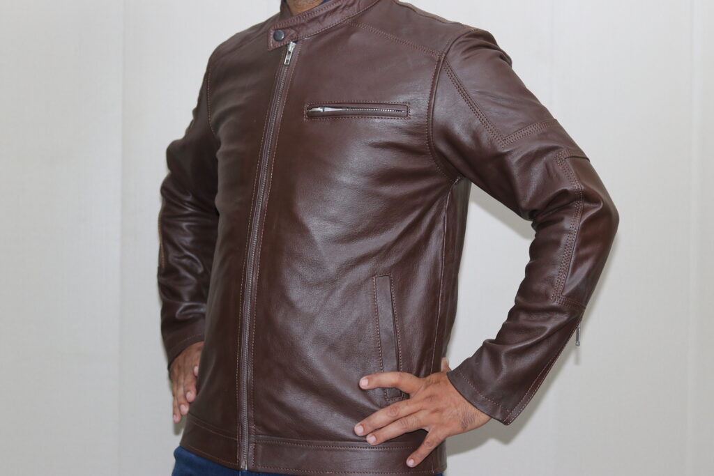 EAGLE-BRN Casual Black Leather Jacket for Men – Mender Leather Factory