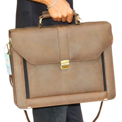 Laptop File Bag Deluxe in Shaded Brown