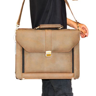 Laptop File Bag Deluxe in Shaded Brown (3)