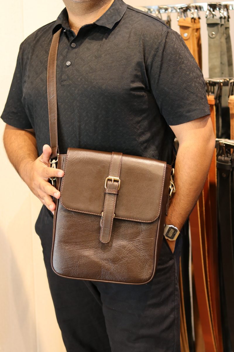 full grain real leather crossbody bag